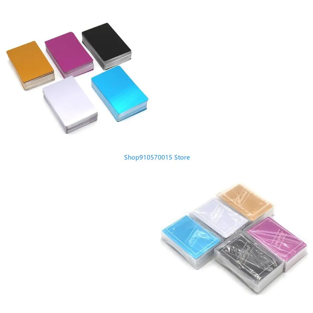 

B95C 100Pcs Business Cards Blanks Aluminum Name Card for Engraving Office Customer