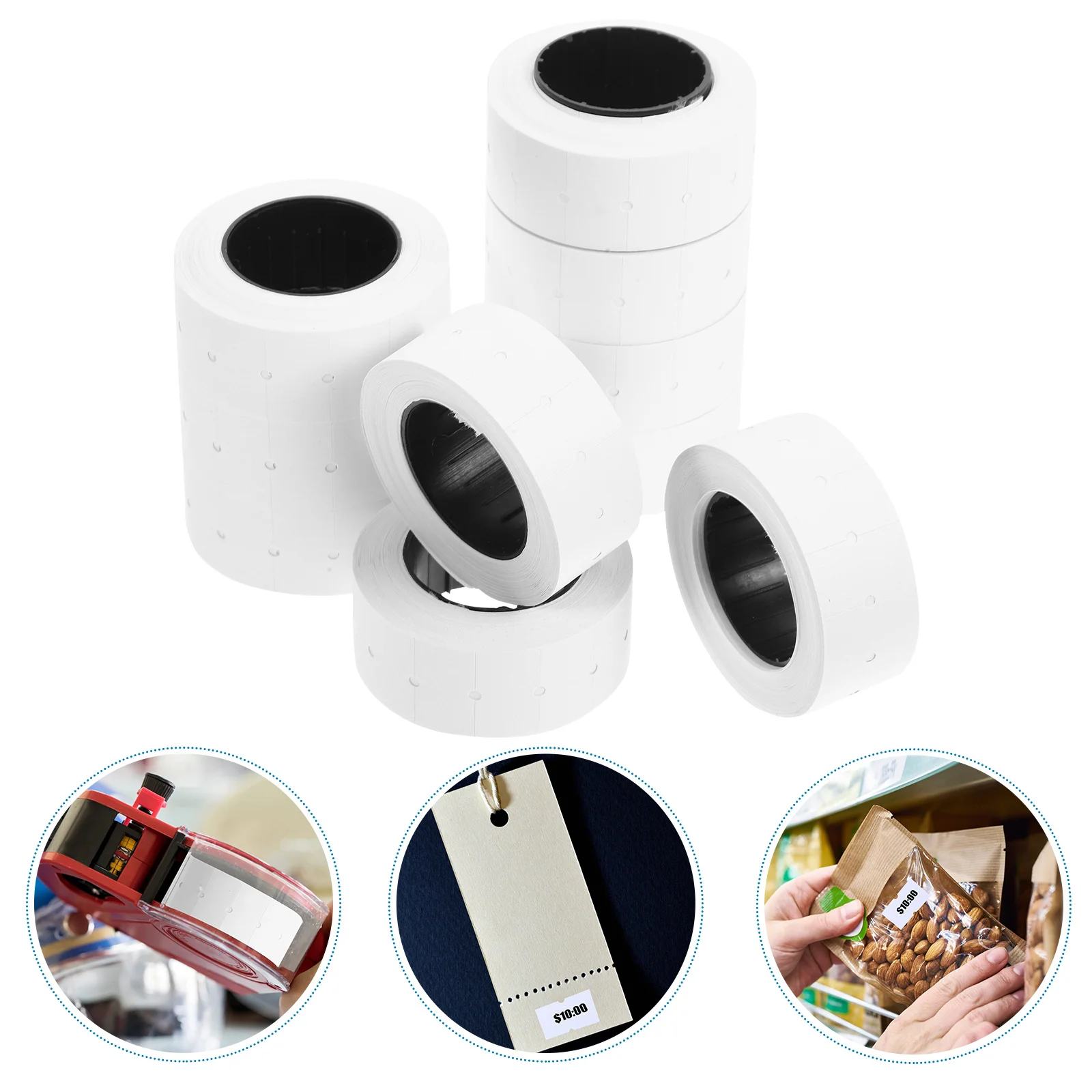 10 Rolls Price Tag Paper Ample Stickers for Pricing Labels Easy Apply Adhesive Backing for Product Identification in Commerce