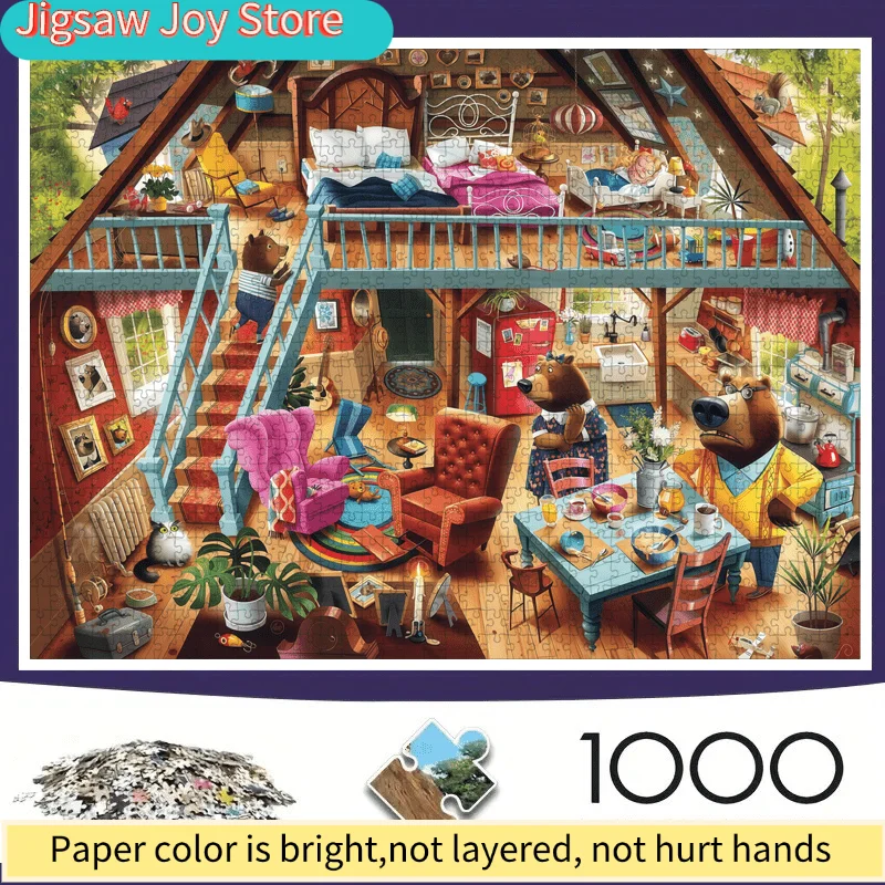 

1000pcs Paper Puzzle - Colorful And Shiny Design, Intermediate Challenge, Portable Rectangular Paper Puzzle Suitable for And F