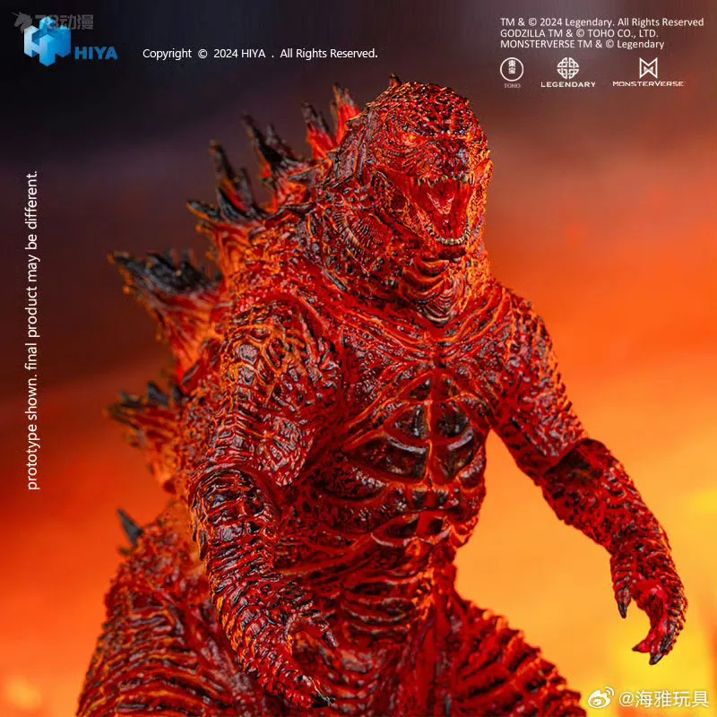 HIYA Original Burning Godzilla Battle Ver. ألعاب شخصيات الرسوم المتحركة مقاس 180 ملم للأولاد هدية عيد الميلاد وحلي نموذجية قابلة للجمع