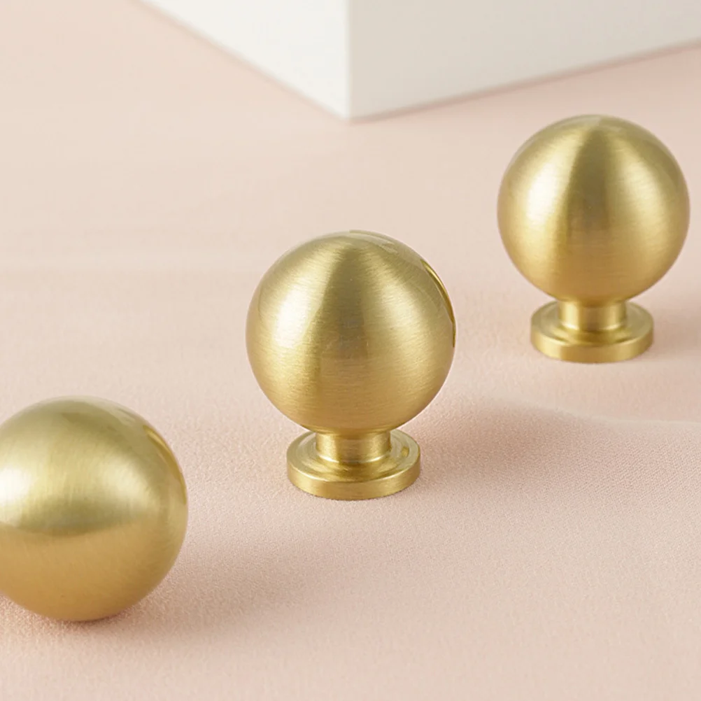 

Modern 1307.25 Brass Ball Handle Cabinet Knobs Drawer Pulls Gold Door Hardware for Dresser Wardrobe Chest Furniture Upgrade