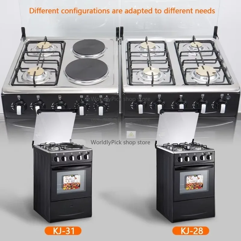 Черная стоячая кухонная плита, встроенная духовка, ST-9613, Kj-28, 4 конфорки