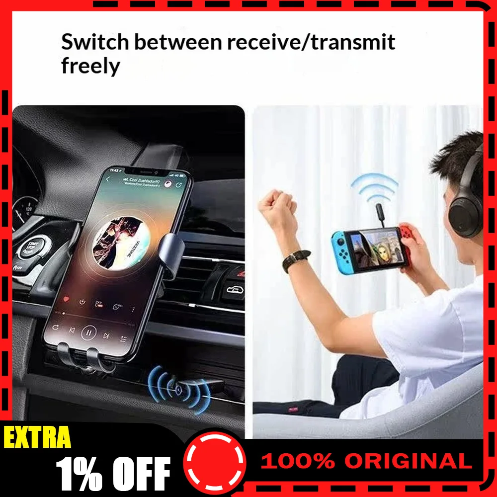 UGREEN 80893 CM403 Bluetooth 5.0 Transmitter Receiver 3.5mm AUX Audio Adapter for Car Stereo TV Headphones.