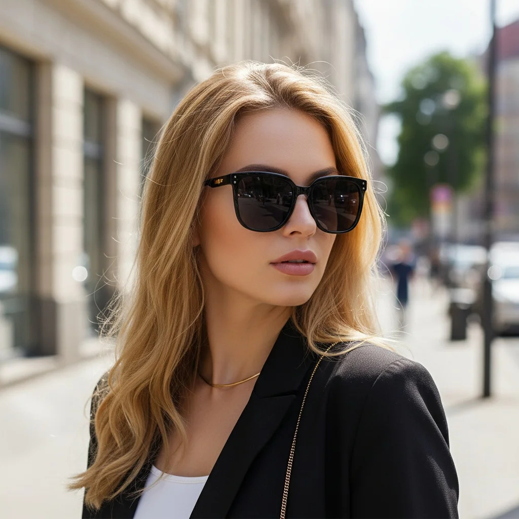 Übergroße Sonnenbrille im koreanischen Ins-Stil für Damen, UV400-Schutz, Gesichtsverschlankung, vielseitig einsetzbar und Sonnenschutz 5343 – Detail 2