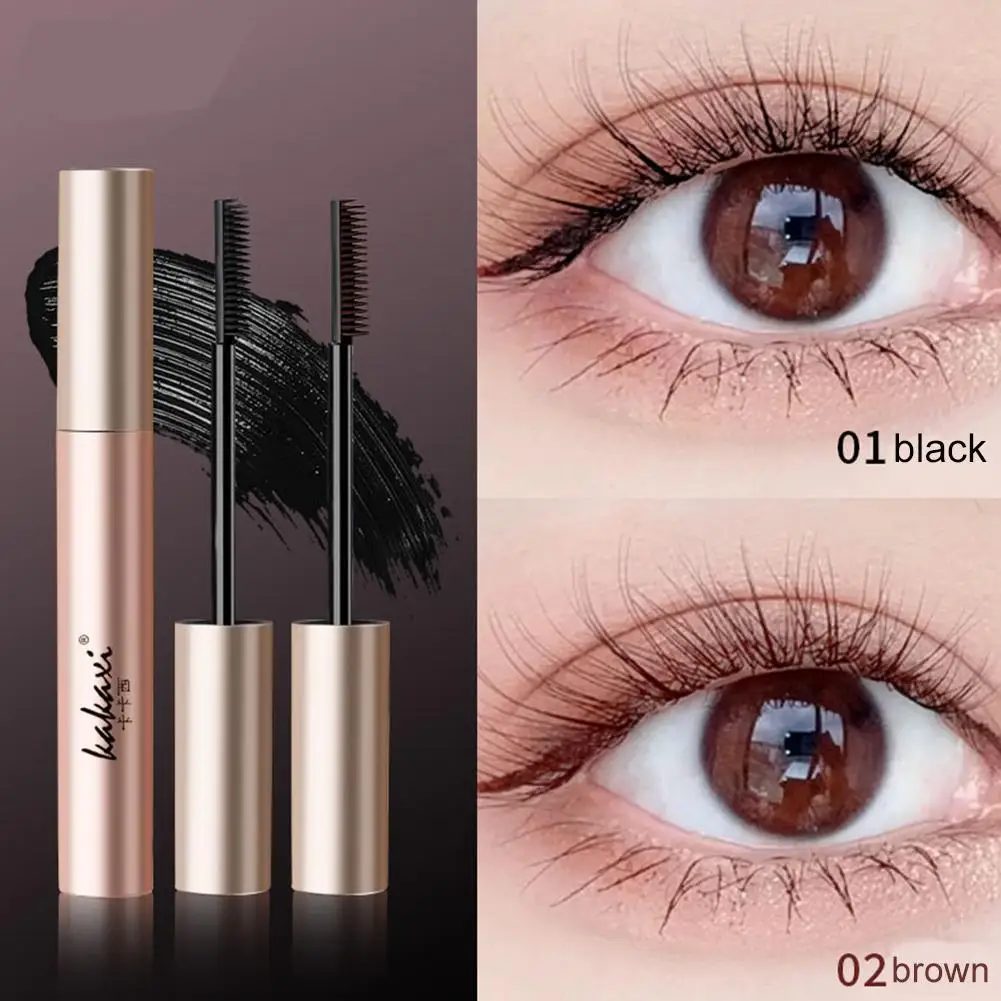 ขนตามาสคาร่ากันน้ําผ้าไหมมาสคาร่าสีดํายาว Curling Eyelash Extensions Non-clumping Eyes แต่งหน้าเครื่องสําอาง