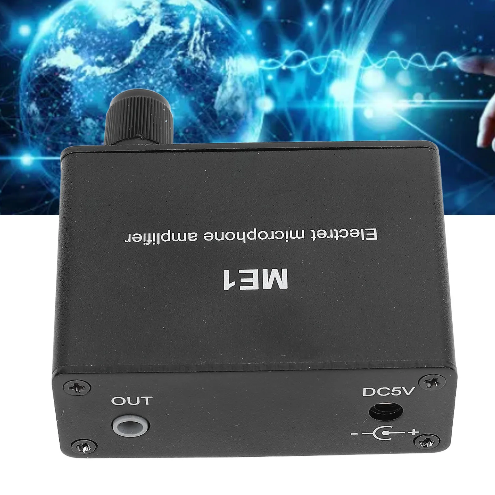 Microphone Amp Electret Microphone Amp Adjustable Gain 0‑20db Condenser Mic Headphone Sound Preamplifier ME1 3.5mm Input