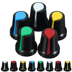 50 Pcs Plastic Potentiometer Knob Cap For Guitar Volume Control Red Yellow White Green Blue Rotary Switch Replacement 6Mm Shaft