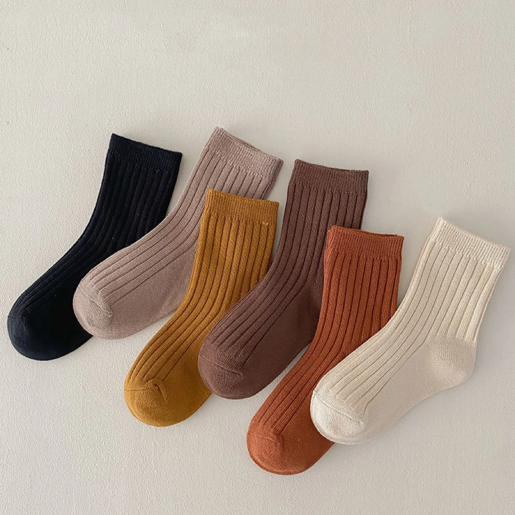 4 Pairs Cotton Kids Boys Girls Socks Children Baby Toddler Sport Socks School Students Spring Autumn Soft Fashion Mid Tube Socks