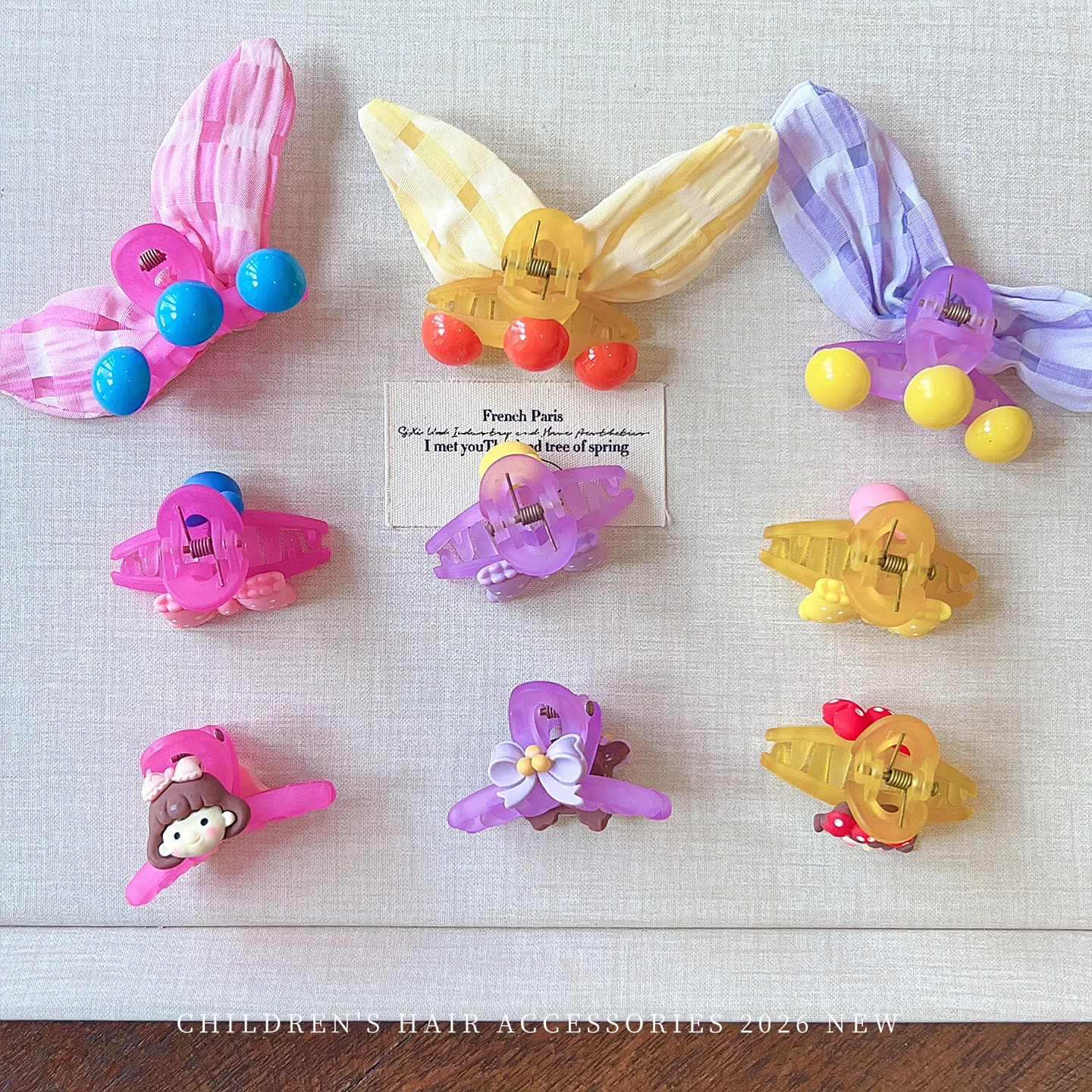 3 Stück/Set Neue karierte Tüll-Haarspange mit Hasenohren und Schleife für Mädchen und Kinder, süße Cartoon-Haarspange, die das Haar nicht verletzt, rutschfester Pferdeschwanzhalter, Zubehör – Detail 2