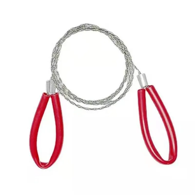 Portable Stainless Steel Wire Saw with Finger Handle Camping Hiking Pocket Manual Cutting Chain Saws Survive Hand Tool