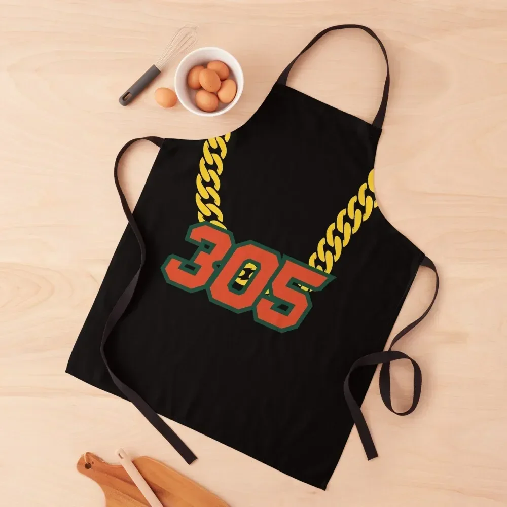 

Miami Turnover Chain Apron Women's For Women Kitchen christmas decoration Apron