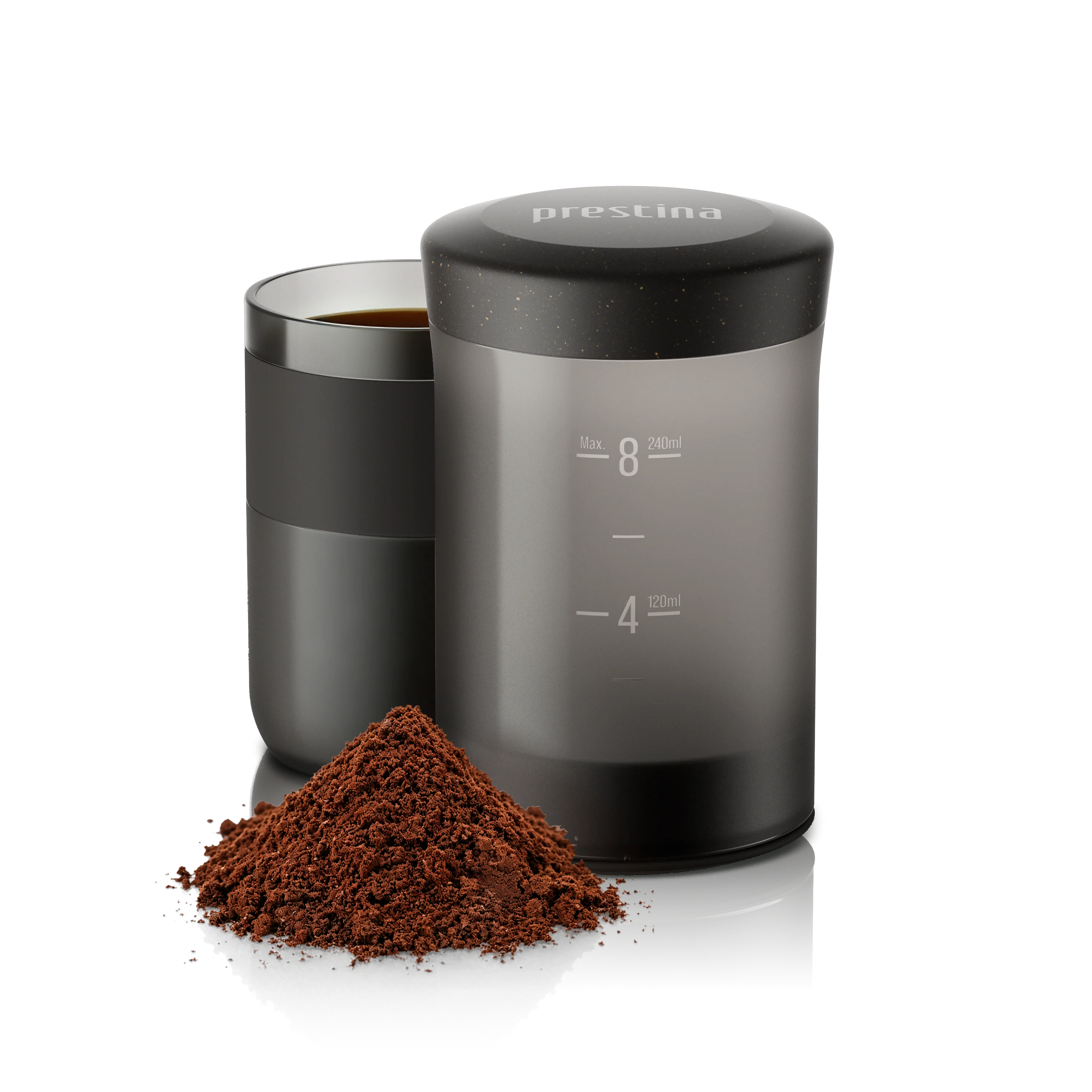 WACACO Prestina, All-in-1 draagbare French Press koffiezetapparaat, opvouwbare handmatige koffiebrander voor kamperen, wandelen & reizen, eenvoudig schoon te maken