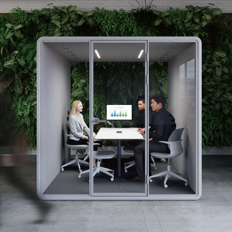 Telephone Booth Office Pod Acoustic Cabin Meeting Pod Mobile soundproof room Silent Booth for Workplace Privacy Indoor