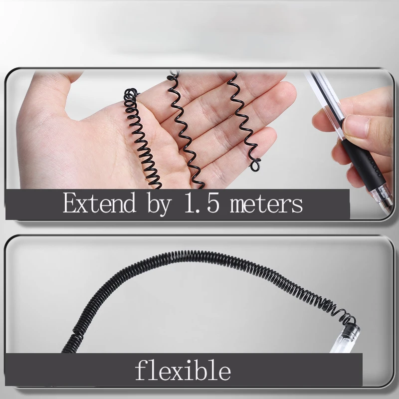 M&G デスクトップ ゲルペン、0.5 mm ブラック、紐付きペン、交換可能なリフィル、底部に両面粘着テープ、s に適しています