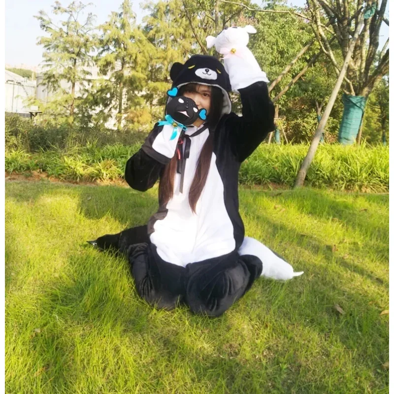 Anime Kuma Kuma Kuma Bear Yuna Cosplay Costume Kigurumi Adult Unisex Pajamas Flannel Jumpsuit Sleepwear Onesies Halloween clothe