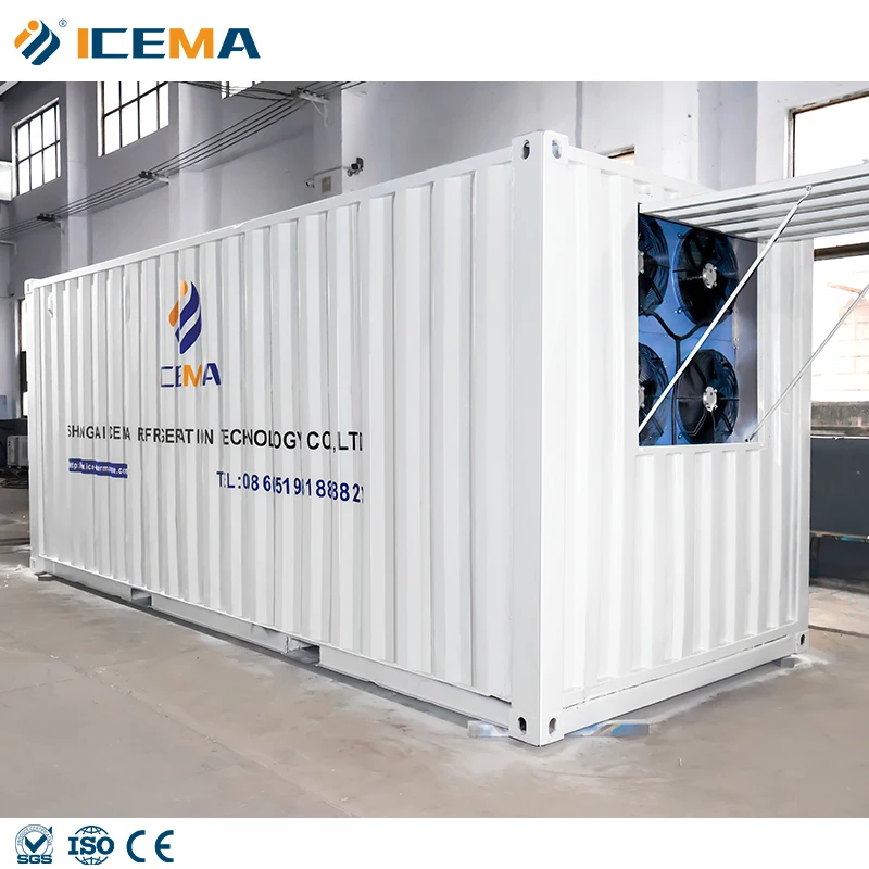 Sudan Industrial Big Solar Ice Block Making Machine 2T Container 110V With Compressor Pump Motor And PLC-Sold In Zimbabwe