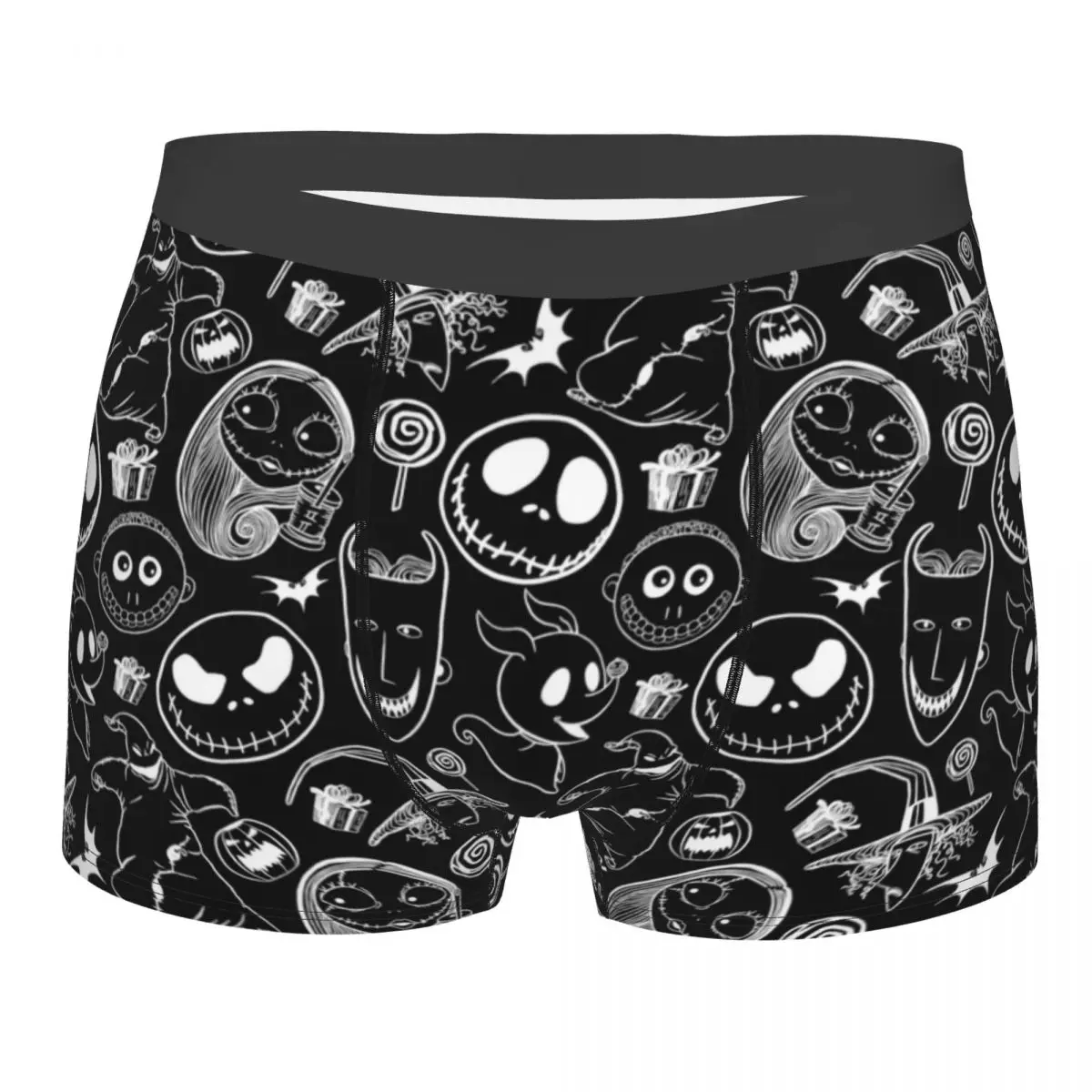 

Custom Nightmare Before Christmas Men's Underwear Halloween Movie Jack Skullington Boxer Briefs Soft Shorts Panties Underpants