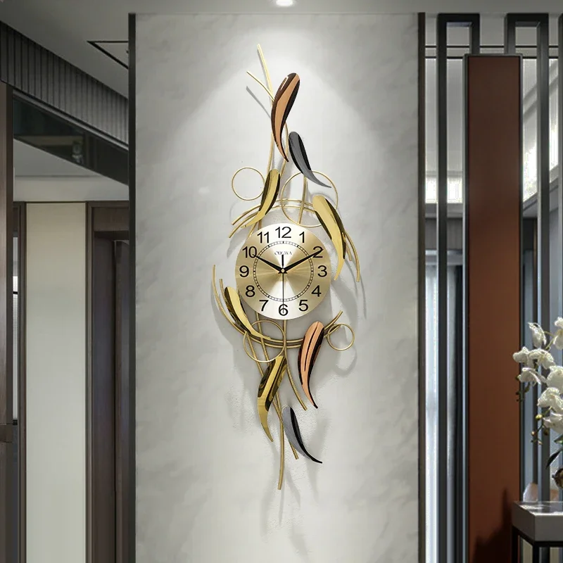 

Modern Clock Wall Xenomorph Luxury Metal Minimalist Design Kitchen Wall Watch Interior Restaurant Wanduhr Living Room Decoration