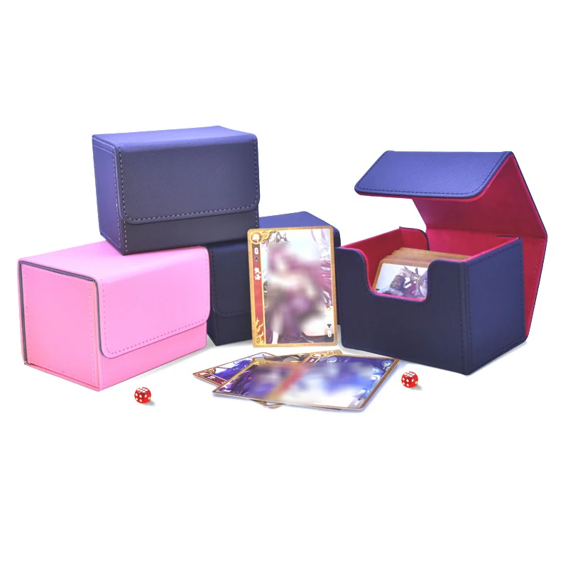 

Новая модная кожаная покерная игра King Three Kingdoms Kill 99+ Коробка для хранения карт Настольная игра Пылезащитная защитная коробка для карт Вечеринка