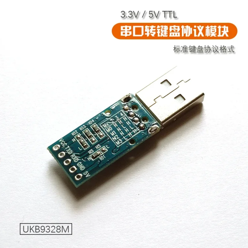 UsenDz@ Modulo di conversione protocollo da porta seriale UART/TTL a tastiera USB 3,3 V 5 V UKB9328M