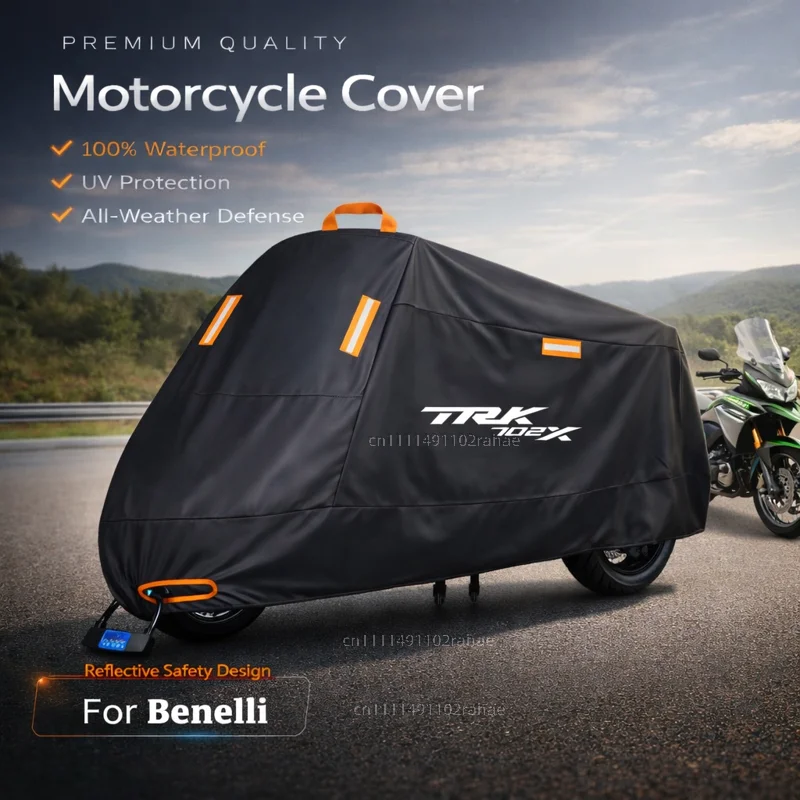 

Чехол для мотоцикла Benelli TRK702X 702, водонепроницаемый, сверхпрочный, из полиэстера, с защитой от УФ-излучения, для использования на улице, от дождя, пыли и солнца