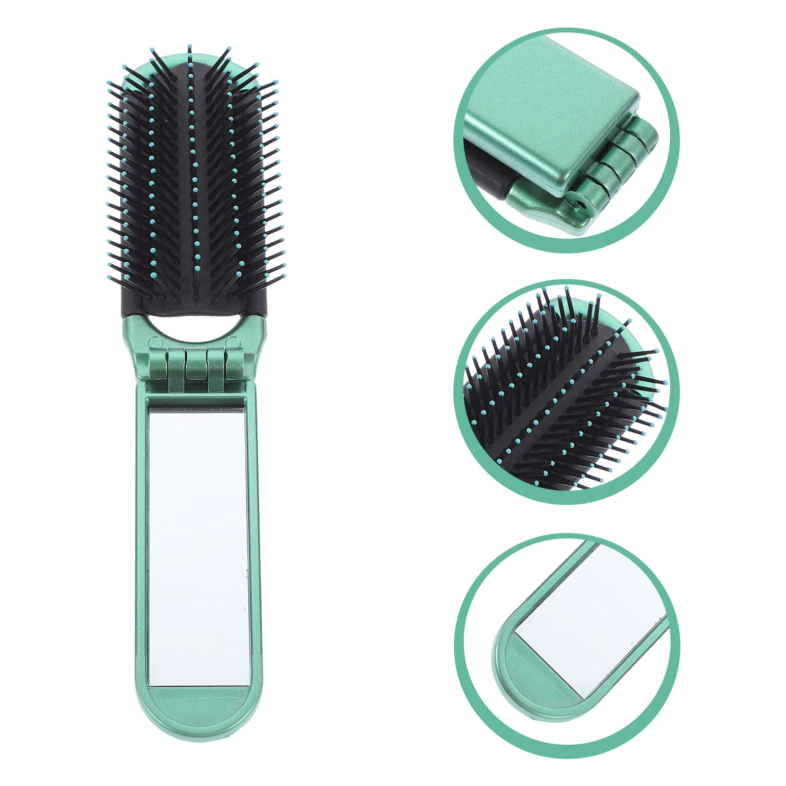 

4 pcs Pocket Hair Brush Foldable Comb Mirror Travel Small Folding For Men Women Compact Lightweight Sturdy Portable Hairdressing