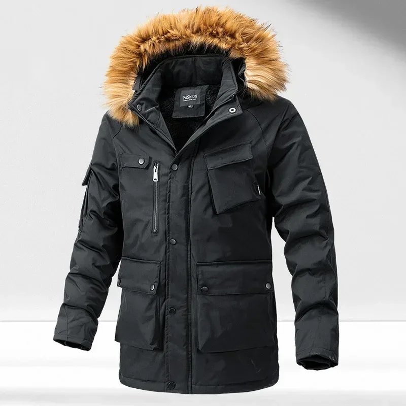 

Streetwear parkas Windbreaker Parkas Coat Coldproof Cotton-padded Male Outerwear Winter Jacket Men Thicken Fleece Jackets Man