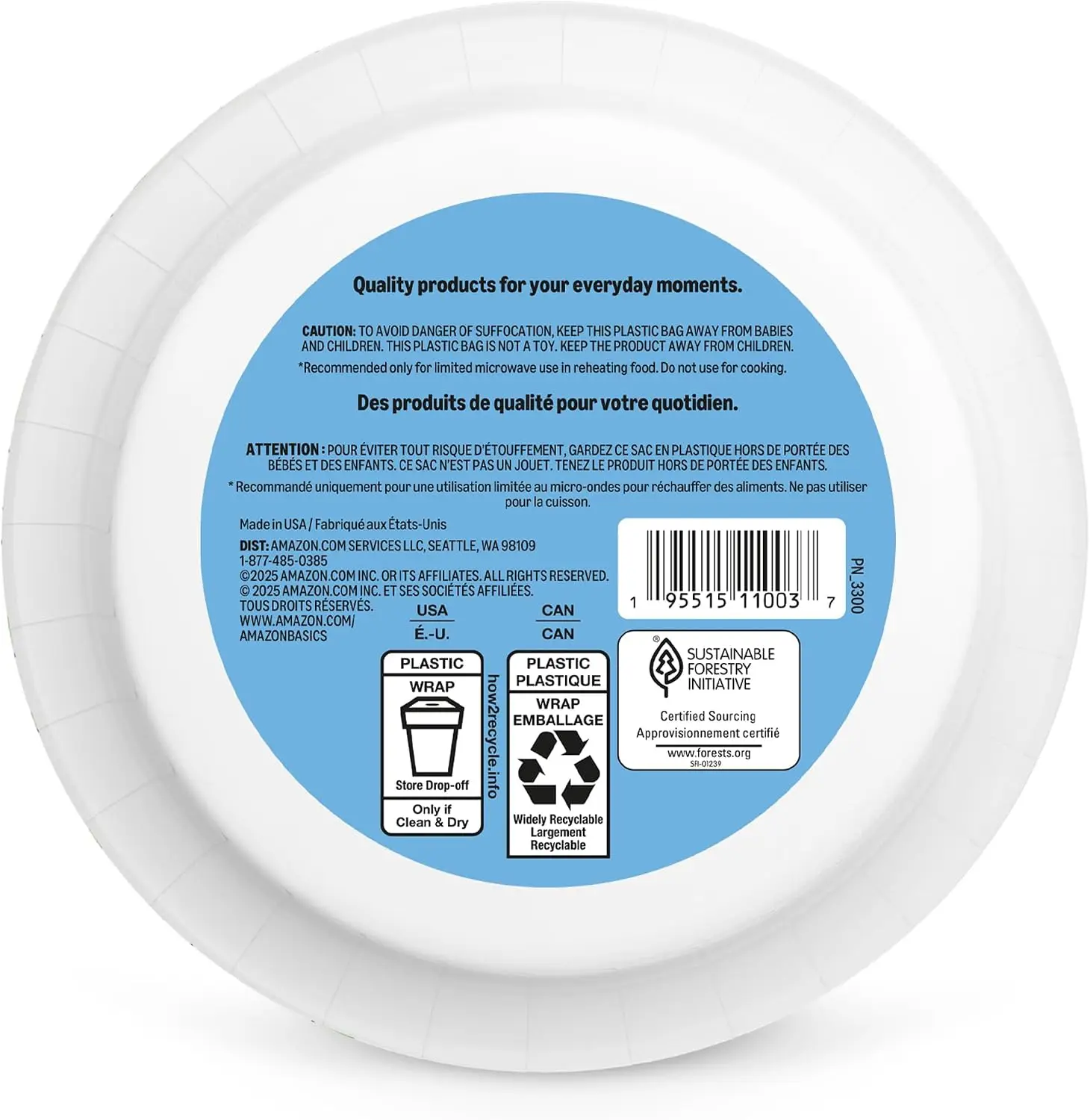 Basics Ultra Disposable Paper Bowls, 20 Oz, Microwave Safe, Soak Proof, Strong & Sturdy, White, 50 Count, Packaging May Vary