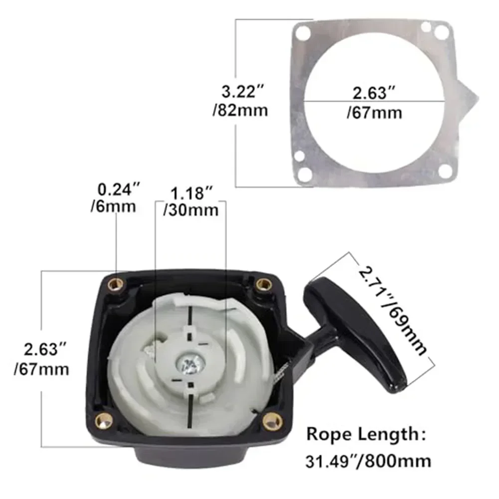 

Стартер с земным шнеком 43cc 49cc Стартер Плавное вытягивание Широкая совместимость Простота установки Легкий запуск Удобный запуск