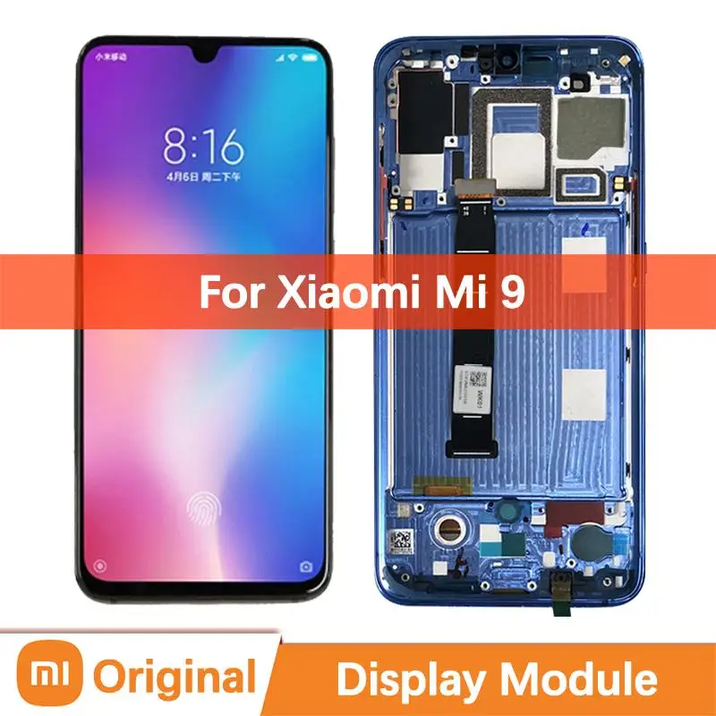 

6.39" Original AMOLED Screen For Xiaomi 9 Mi9 Display Touch Panel Screen Digitizer Repair Parts M1902F1G Mi Replacement Assembly