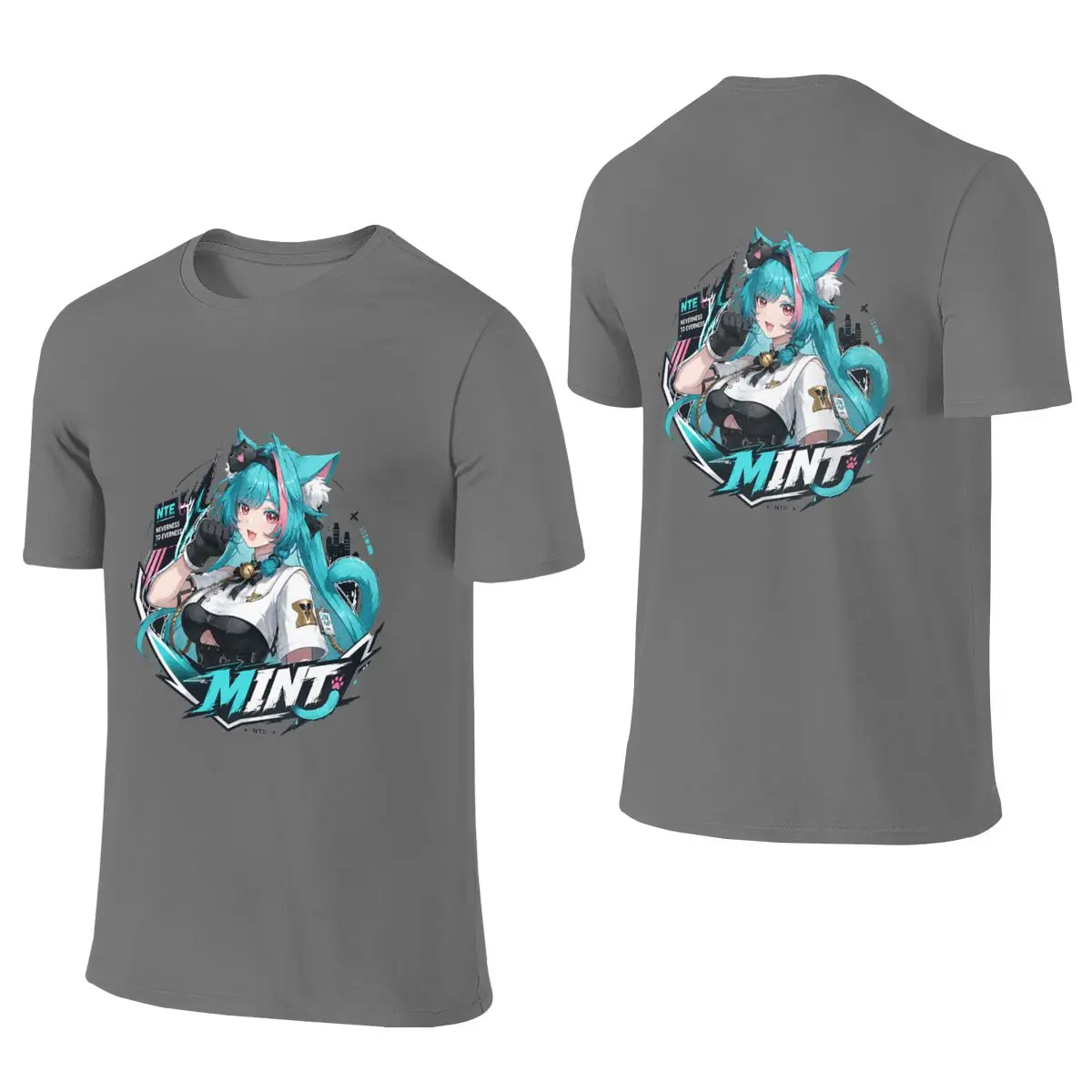 Mint (Neverness To Everness) Vintage Reversible T-shirt Versatile Outdoor Soft Tones Tee