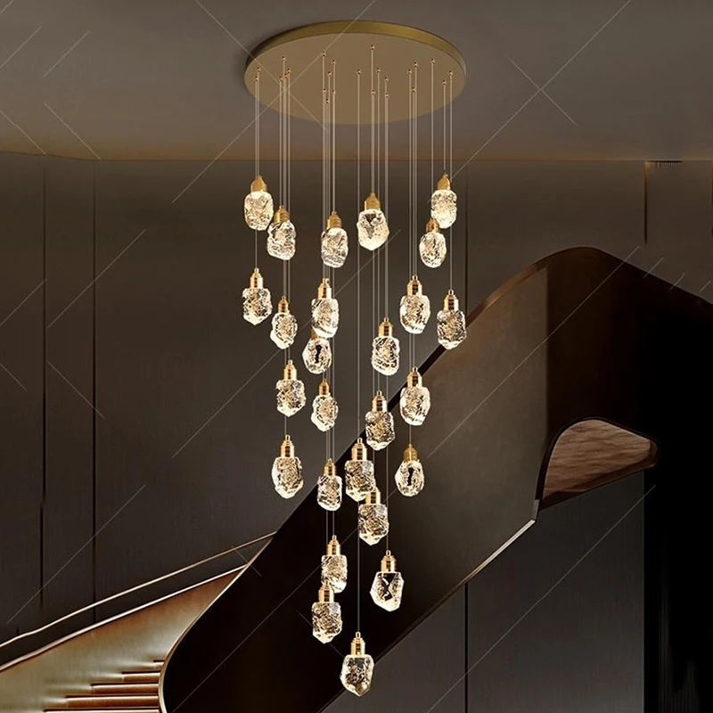 modern home decoration crystal chandelier, stair Pendant lamp, living room Pendant lights, interior lighting