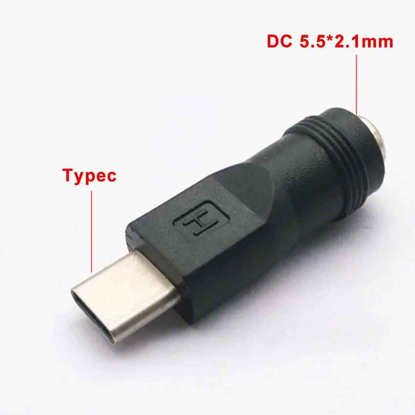 1/3/5Pcs DC Power Adapter Converter Type-C USB Male to 5.5x2.1mm Female Jack Connector 5.5*2.1mm for Laptop Notebook Computer PC