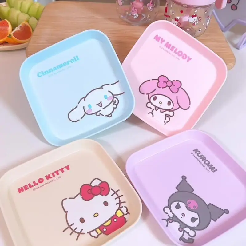 

Sanrio Kuromi Hello Kitty My Melody Fruit Plate Hit Product New Product Kawaii Cartoon Portable Large Capacity Outdoors Adult