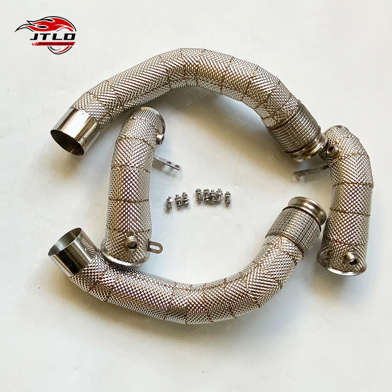 For BMW X5M F95 4.4L V8 Turbo, Racing Downpipe 304 Stainless Steel, No OPF/GPF Design, Improves Throttle Response