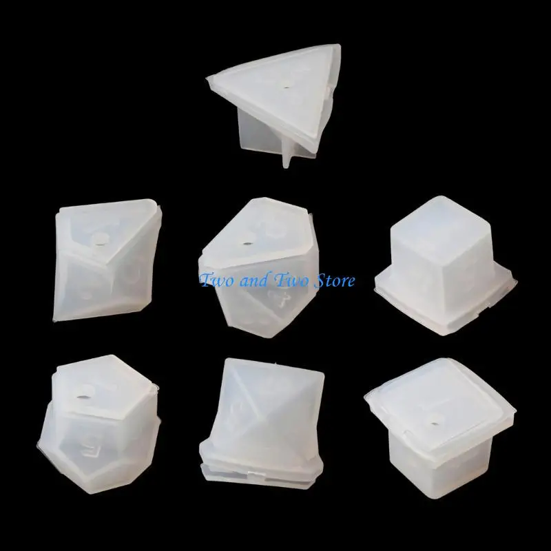 HX6F Pack of 8 Silicone Epoxy Molds DIY Craft Moulds Home Table Decorations Dices DIY Ornaments Molds Silicone Material