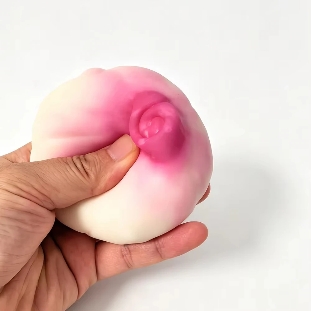 Onion Shaped Squishy Crunch Squeeze Toy, Round Block Filled Stress Relief Toy, Non-Resilient Fidget Sensory Toy, Creative Gift view 6