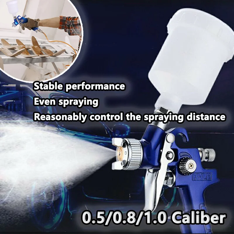 Professional Mini Pneumatic Spray Gun Tool 0.5/0.8/1.0mm Nozzle 125ml - For Car Painting And Repair Tool Accessories 1PC