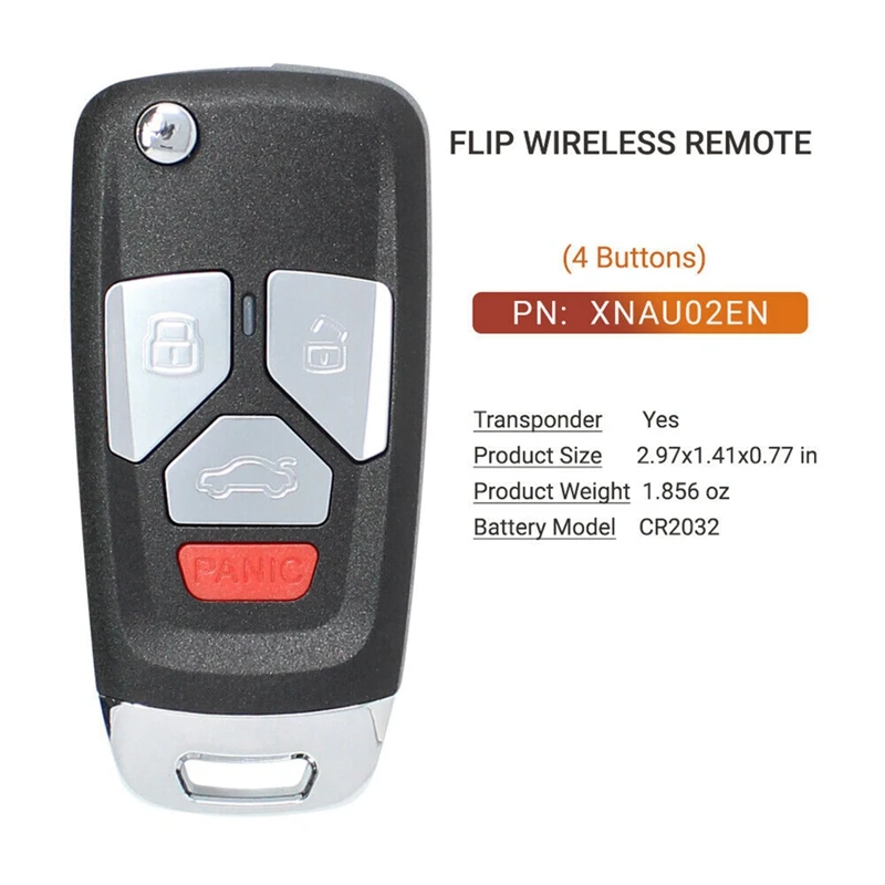 Voor Xhorse Xnau02en Remote Sleutel Fob Flip Auto Sleutel 4 Knop Voor Stijl Voor Vvdi Sleutel Tool 5 Stks/partij