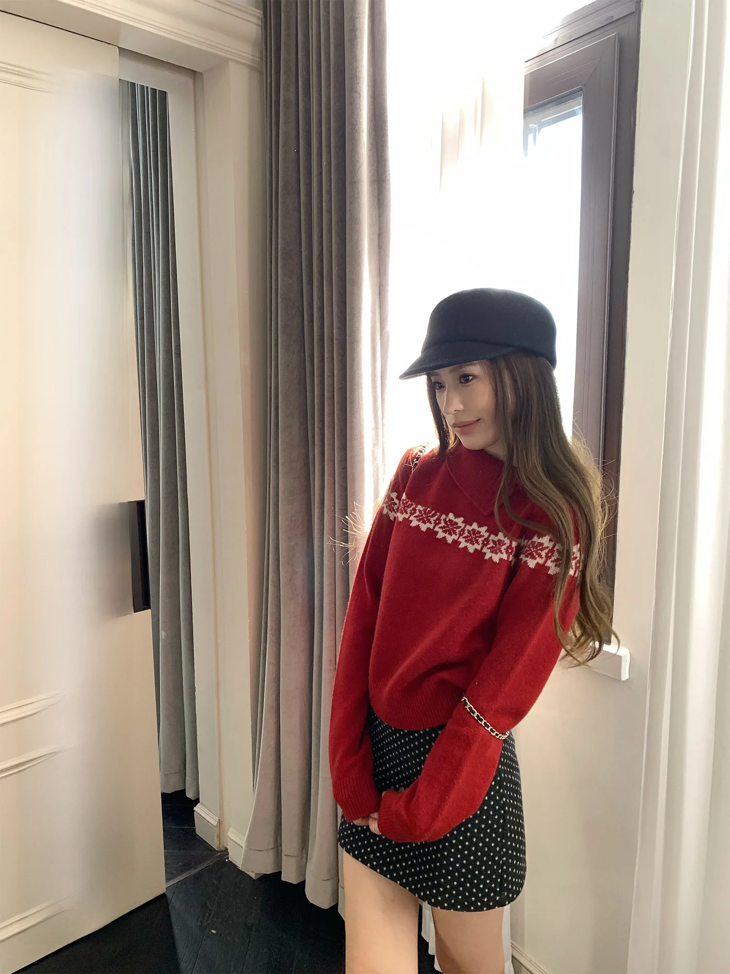 

Hhi Classical Knitted Sweater Women's Pullover Winter New Year's Aosphere Design Sensation Slim Fit Long Sve High Collar