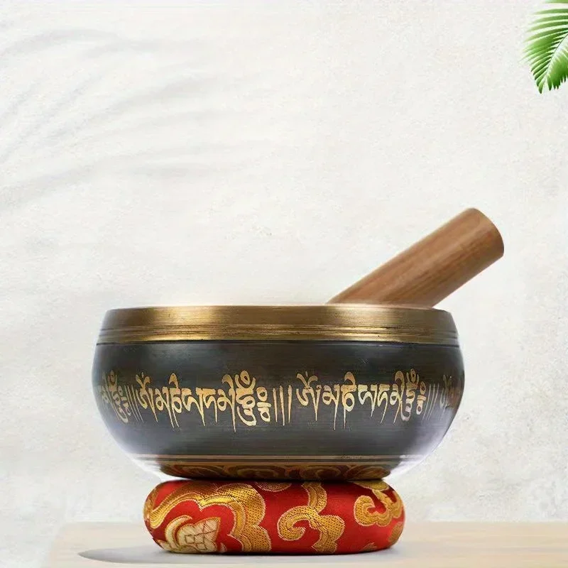 Nepal Tibetan Sing Bowl 4 Size Himalayan Buddhist Metal Yoga Meditation Singing Bowl Fengshui Handmade Bronze Chime Bowl