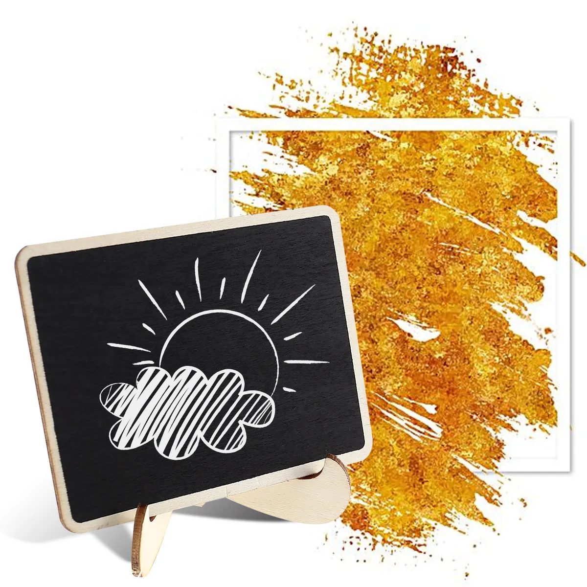 10Pcs Stand Mini Chalkboard Signs Narrow Wood Trim Erasable Reusable Message Boards Wedding Dinner Party Place Tags