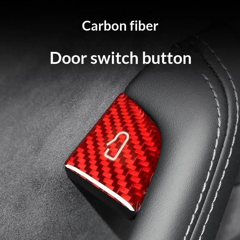 【CMO】For Model 3/Y/YL Juniper Carbon Fiber Car Interior Door Switch Button Protection Trim Stickers Anti Scratch Accessories