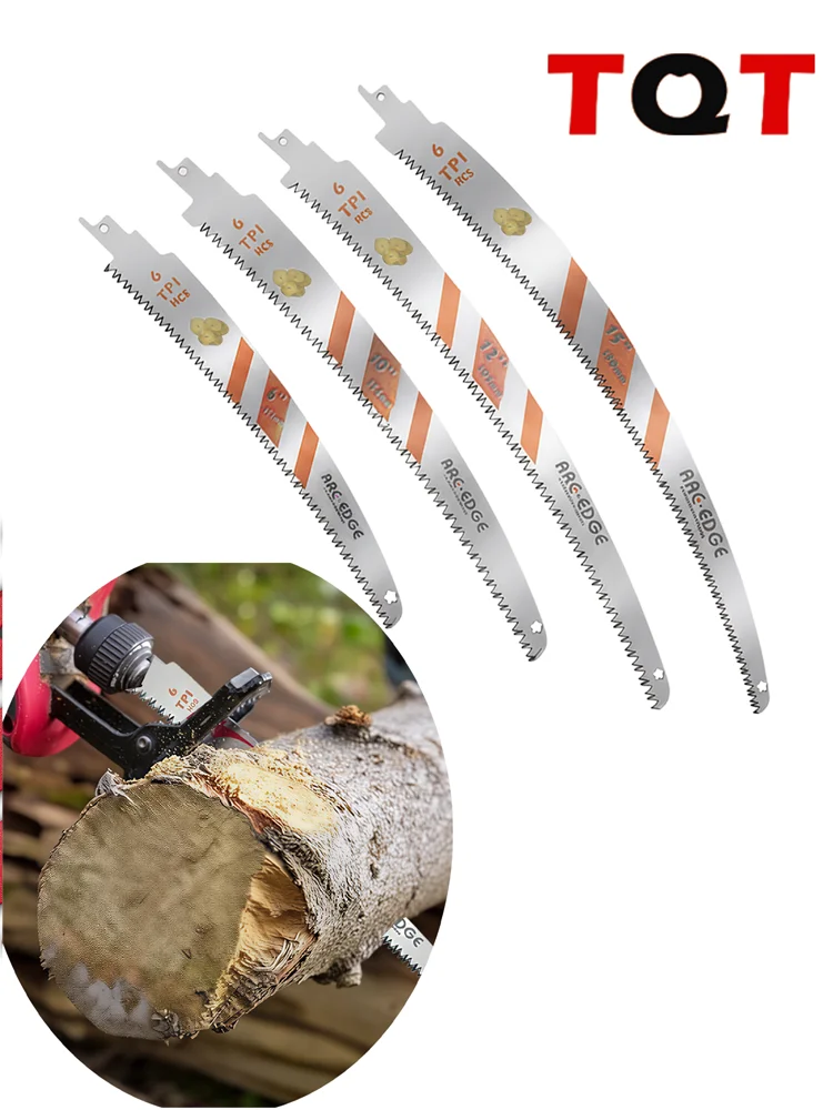 3 Stuks Japanse Reciprozaagbladen 6-10-12-15Inch 6Tpi Arc Rand Hout snoeizaagbladen Voor Boom Trimmen Hout Snijden - afbeelding 2
