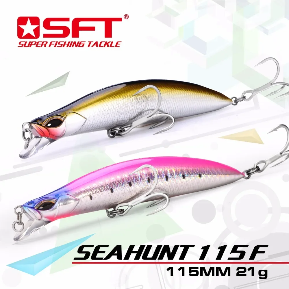 

SEA MINNOW Fishing Lure 115MM 21G Wobble Minnow Crankbait Hard Lure Bait Floating Fishing Lure