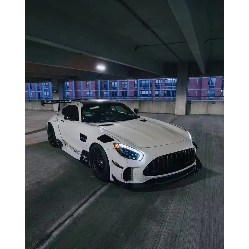 Applicable to ForMercedes AMGGT Carbon Fiber Upgraded GT3 Style Front Lip Diffuser Spoiler Wide Body Kit