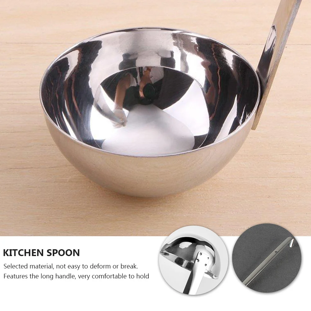 3 Pcs Stainless Steel Spoon Affordable Pouring Hook Kitchen Thicken Trustworthy Cooking Tool Set