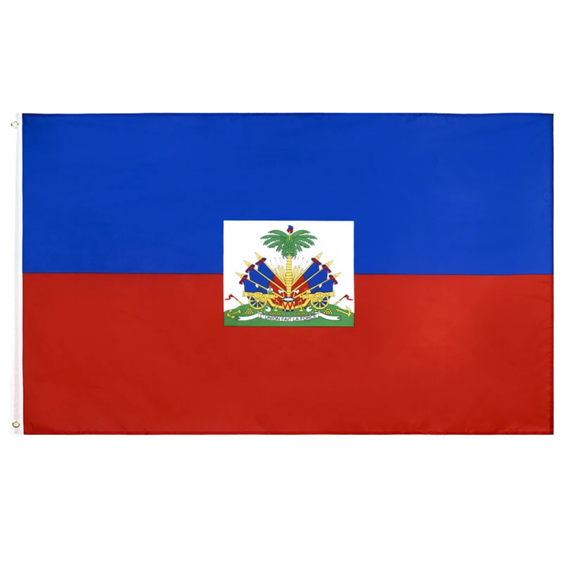 90+150cm  Haiti Flag  hanging Polyester  two Sides Printed National Flag Haiti Sports banner