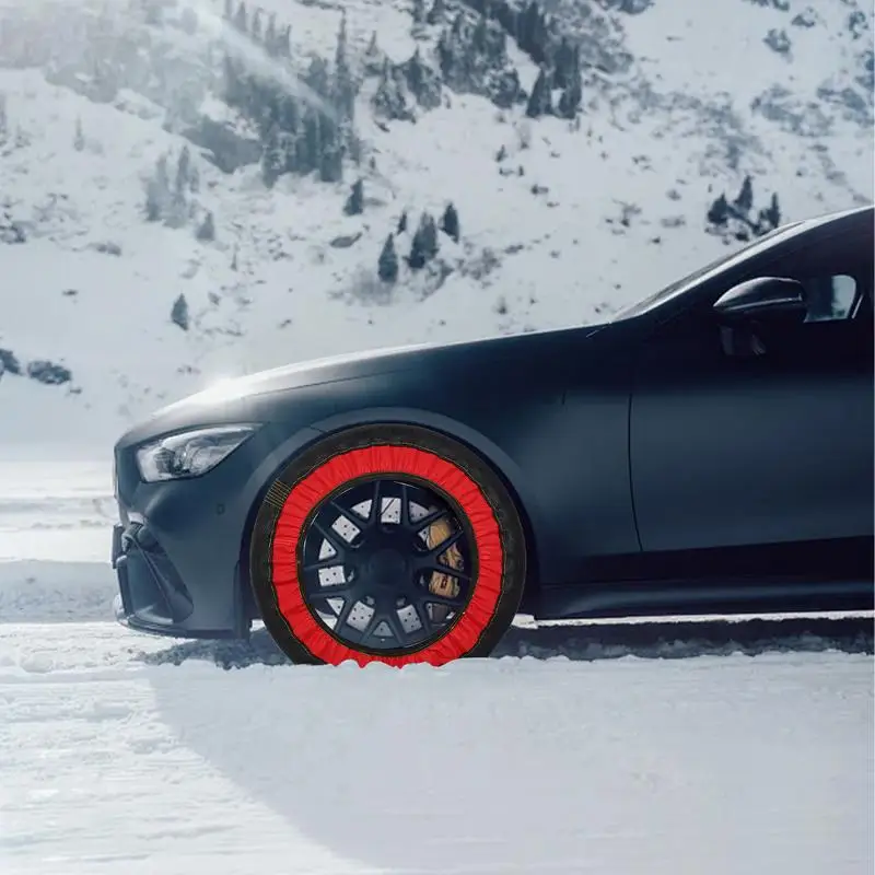 Snow Socks For Tires 2X Traction Chains Device For Automotive Grip Snow Chain Alternative Traction Device For Cars Auto RVs SUVs