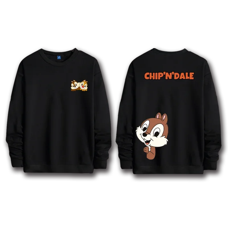 Chip an \'Dale Anime Cartoon Top Women\'s Hoodie Chipmunk Sports Round Neck Hoodie Couple Top Round Neck Hoodie